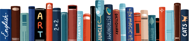 Row of different colorful books vector flat illustration. Educational or entertainment textbooks with multicolored covers horizontal background. Literature backdrop isolated on white